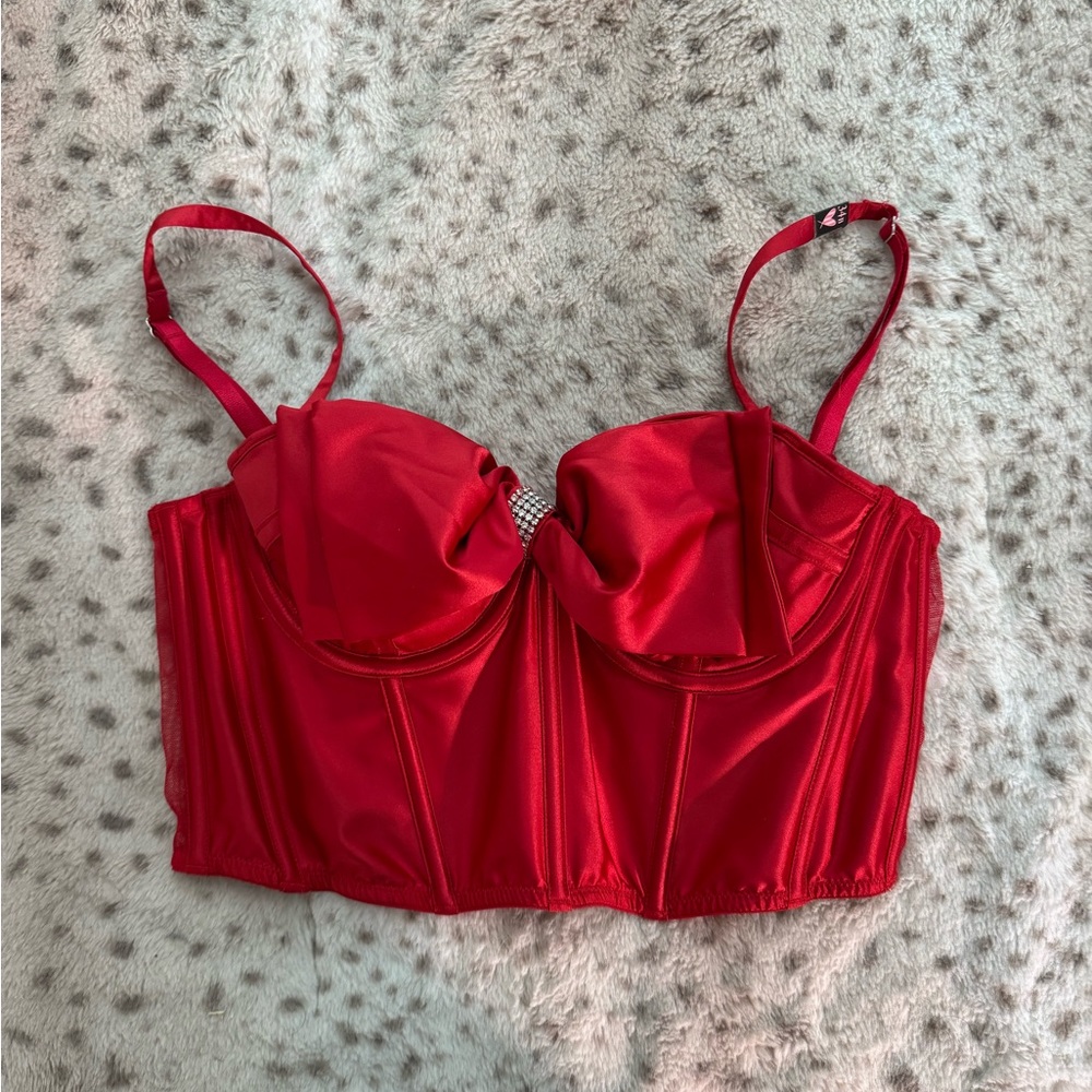 Elegant Red Bustier Top NWT